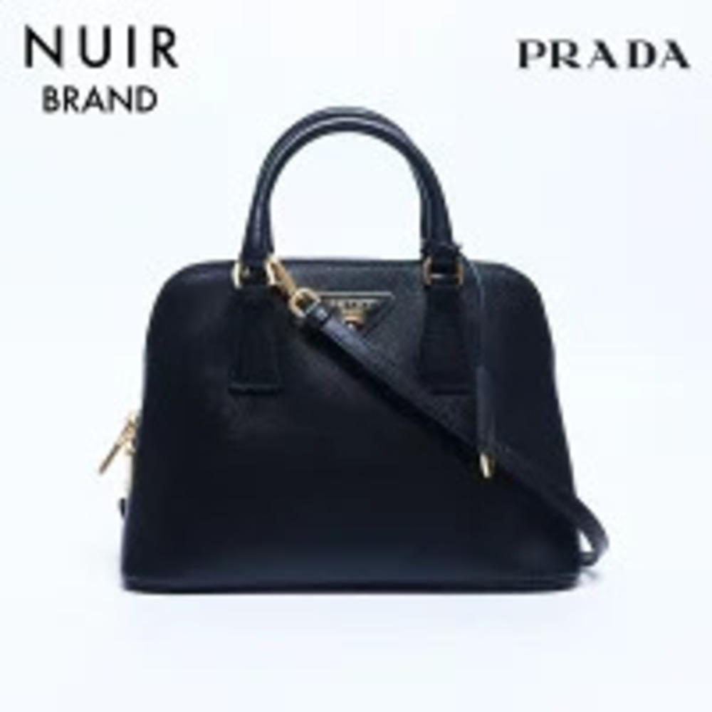 Prada Saffiano Shoulder Bag Handbag Black